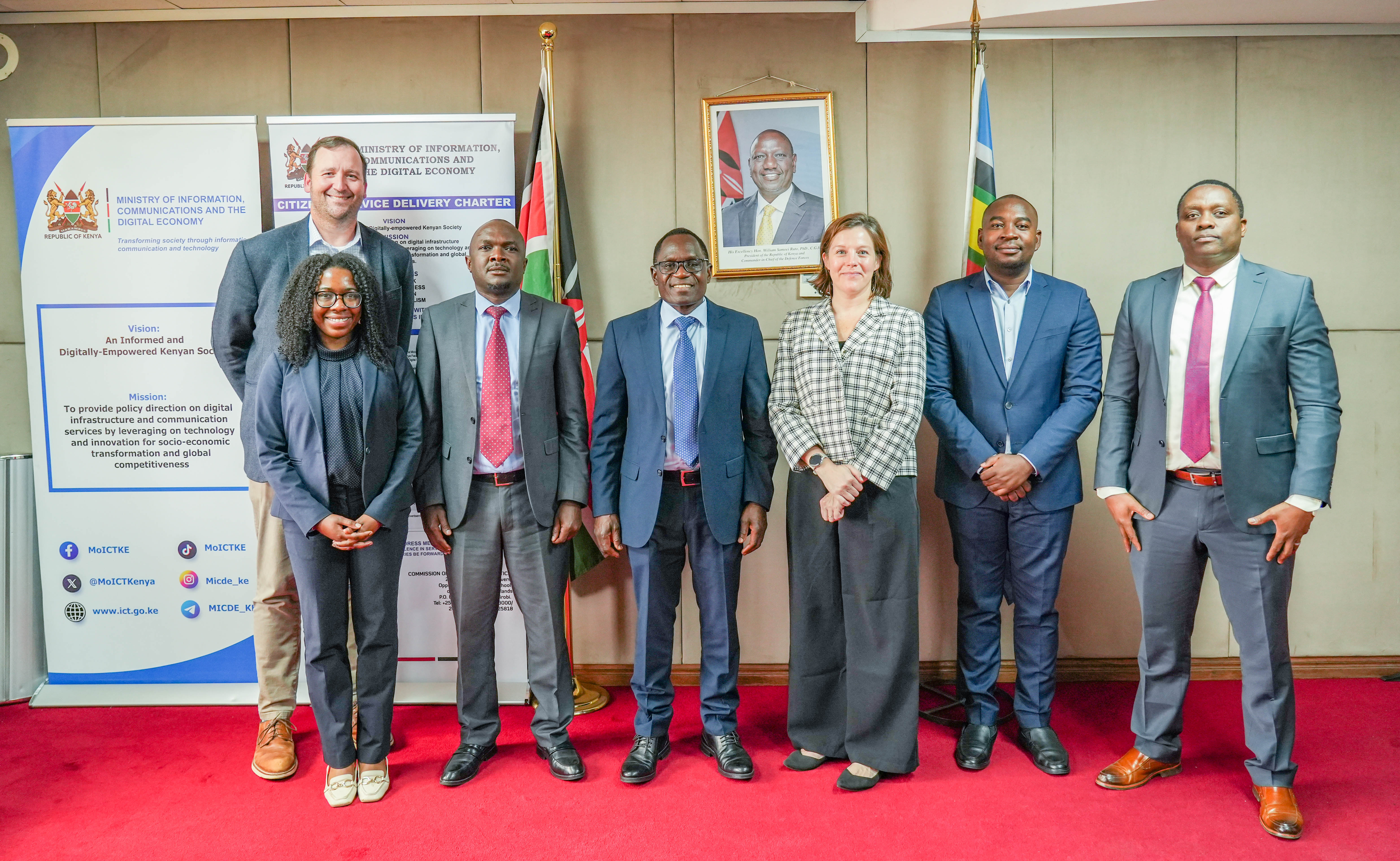 Principal Secretary for Broadcasting and Telecommunications, Mr. Stephen Isaboke, EBS, today hosted a delegation from the United States Embassy Economic Team during a courtesy call at the State Department of Broadcasting and Telecommunications.