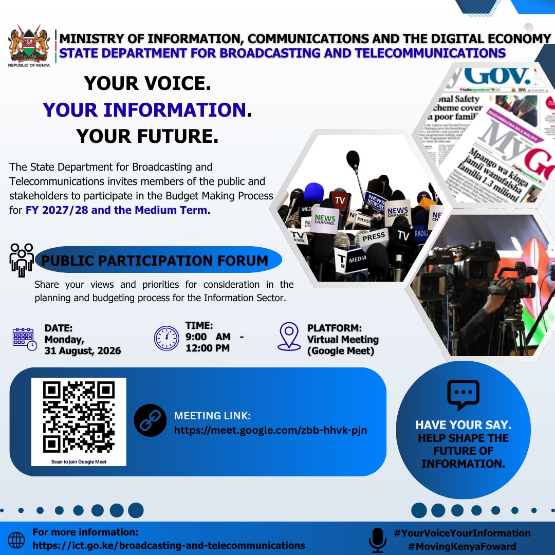 Stakeholder Participation in the Budget Making Process for FY 27/28 for the State Department for Broadcasting and Telecommunications.
