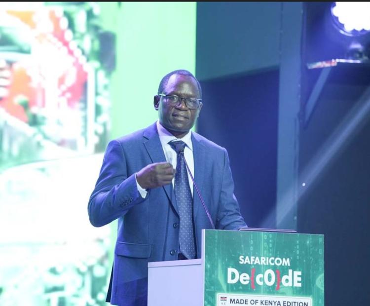 PS Stephen Isaboke making his remarks at the Safaricom De(c0)de 4.0 Made of Kenya event