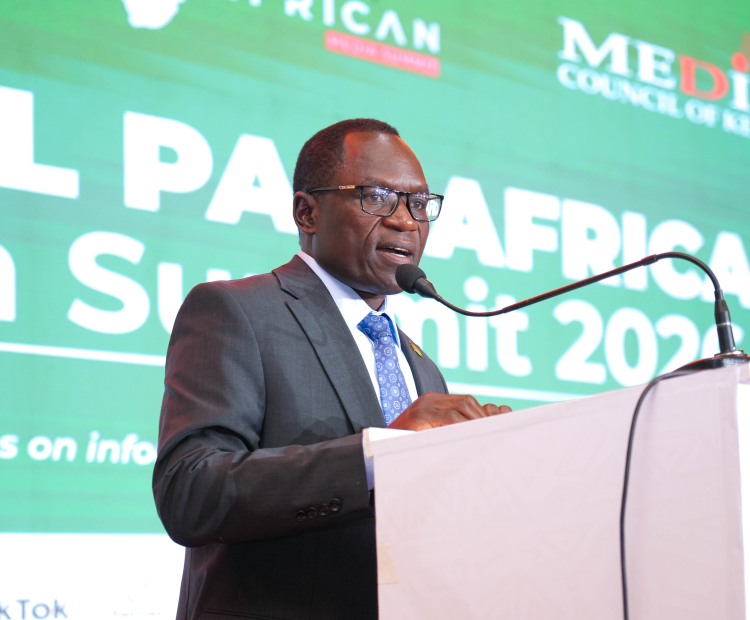 PS Stephen Isaboke, EBS, delivering his keynote address during the opening of the Pan-African Media Summit 2026 held in Nairobi.