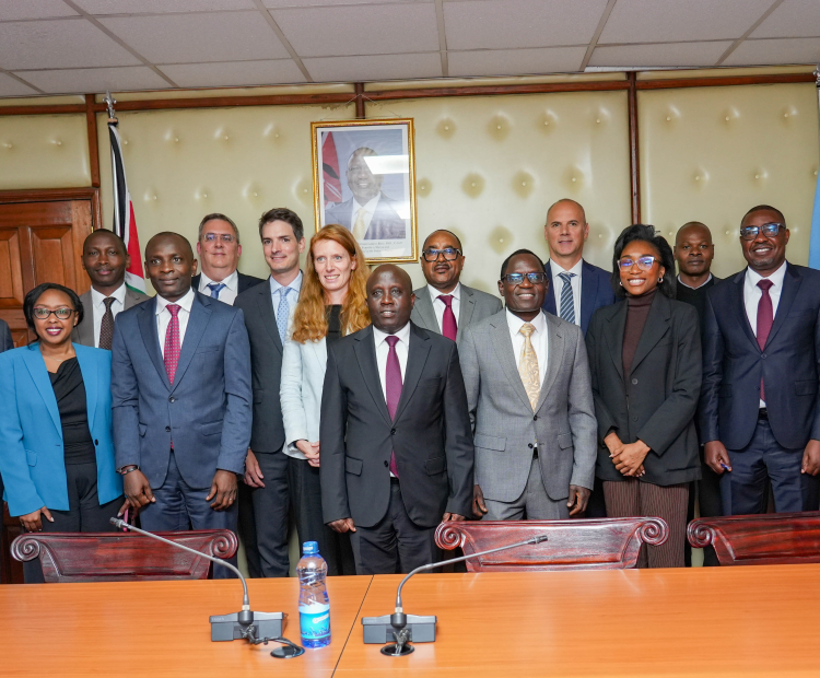Principal Secretaries Stephen Isaboke and Eng John Tanui received a delegation from the European Union-funded Global Gateway ICT Standards (GIST) Project